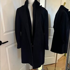 Luigi Bianchi Mantova Navy Wool Cashmere Hydrotech thermo Coat